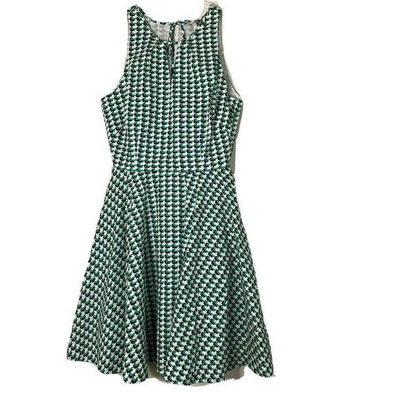 NEW!! Revolve JOIE Verene Court Green grid A line flare sleeveless dress Small - Picture 1 of 7